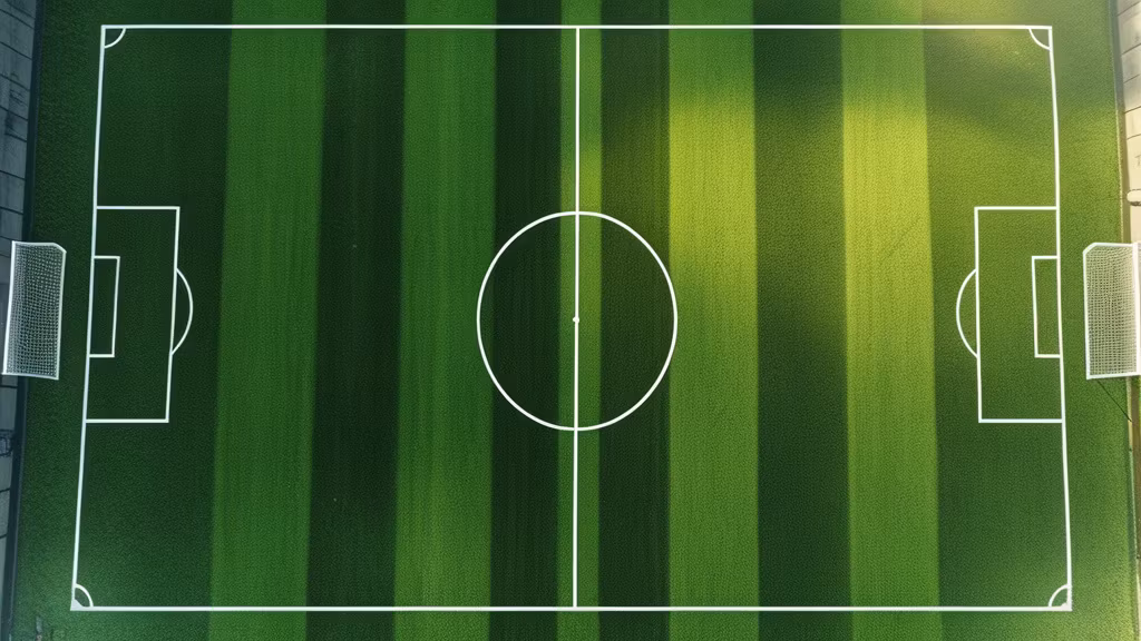 Ảnh flycam sân cỏ bóng đá nhìn từ trên cao, minh họa cho trận Indonesia vs Campuchia ASEAN Cup 2026
